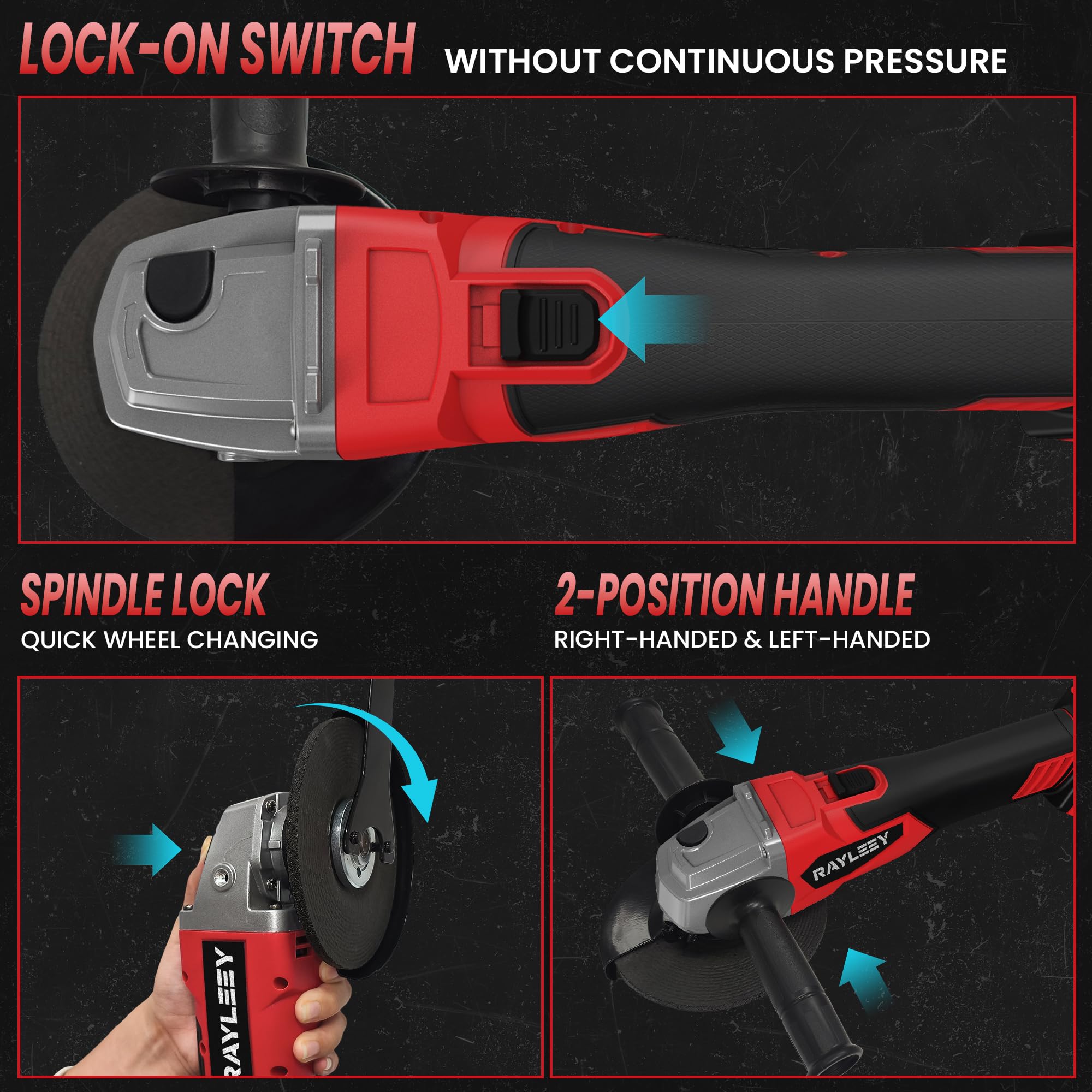Quick-disc change system ensures fast, secure blade swaps.