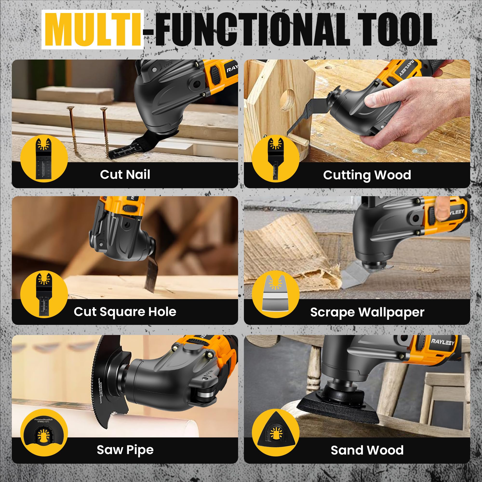 Rayleey ergonomic soft-grip handle reduces fatigue during use.