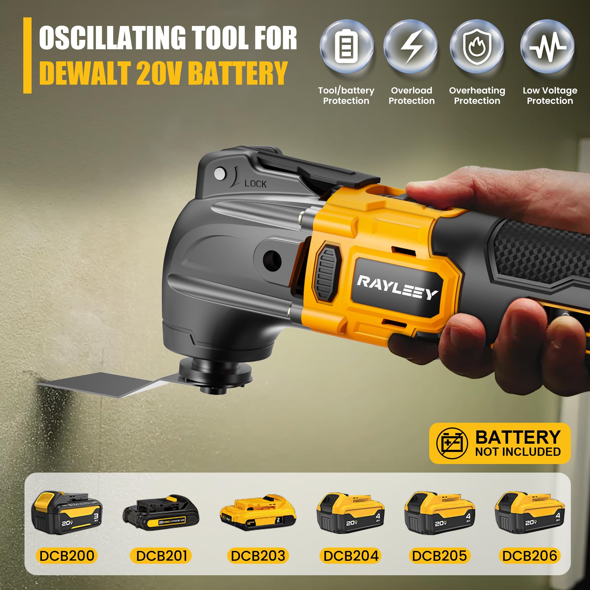 Rayleey tool with quick-change system for faster blade swaps.