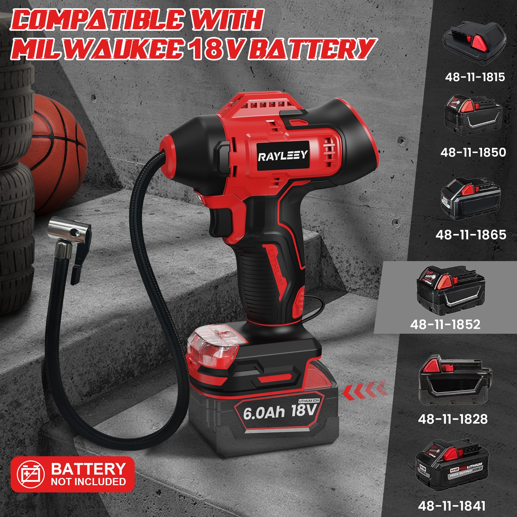 Rayleey tire inflator with digital pressure gauge for accurate readings