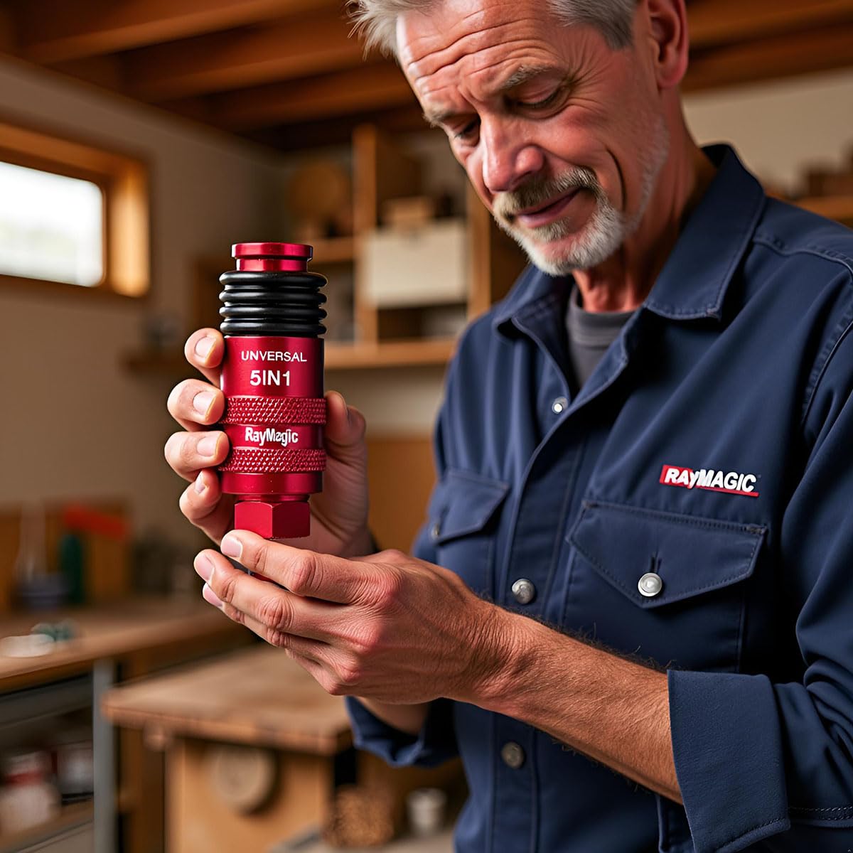 RayMagic air hose fittings assembly in action illustrating leak-free performance.