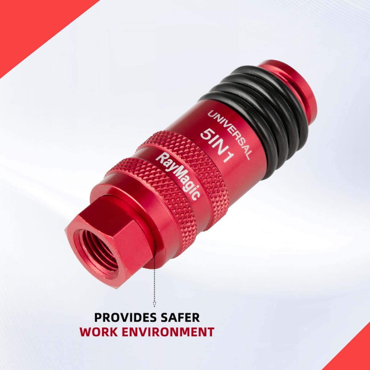 RayMagic one-fourth inch female NPT detail highlighting compatibility.