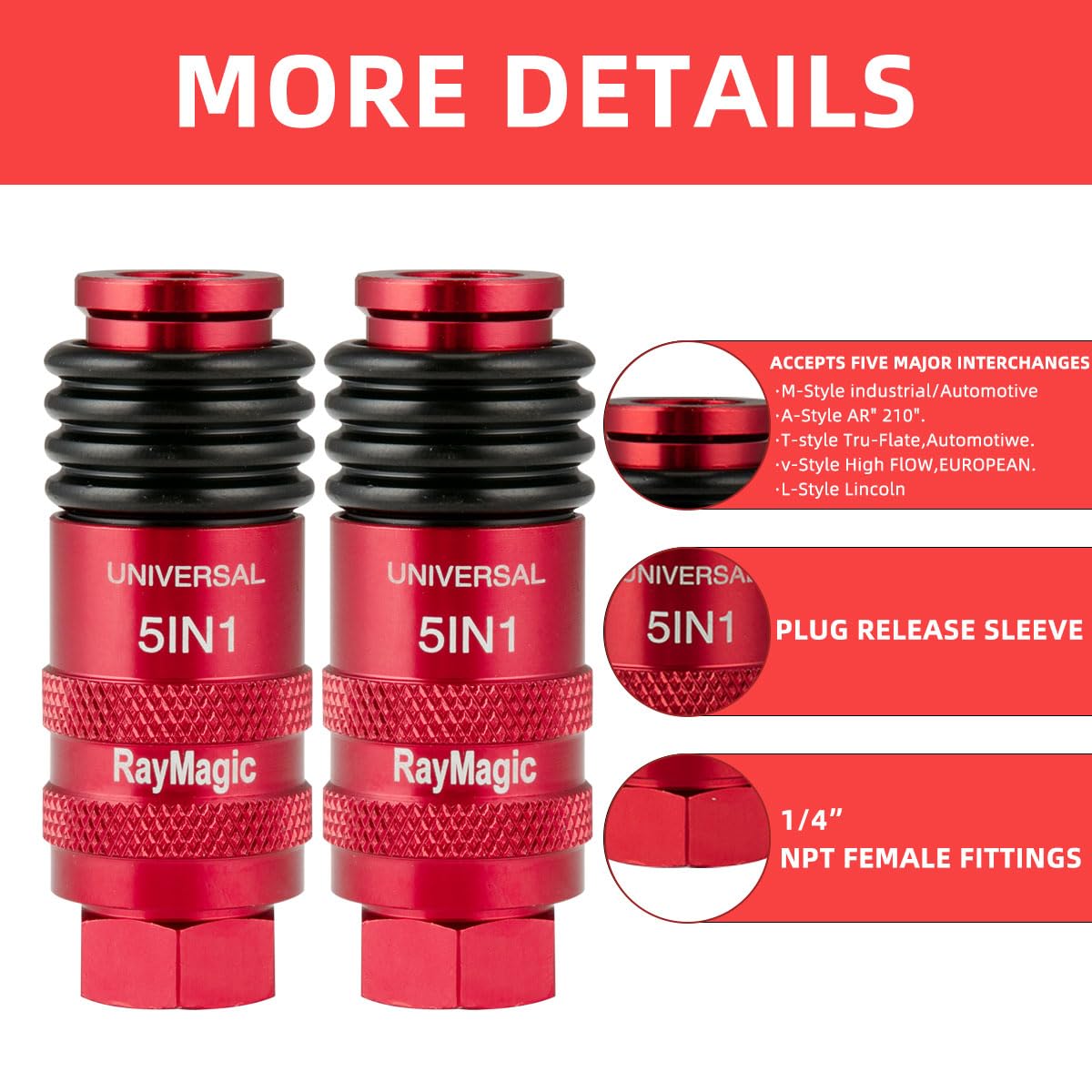 RayMagic quick-connect system internal locking detail for smooth engagement.