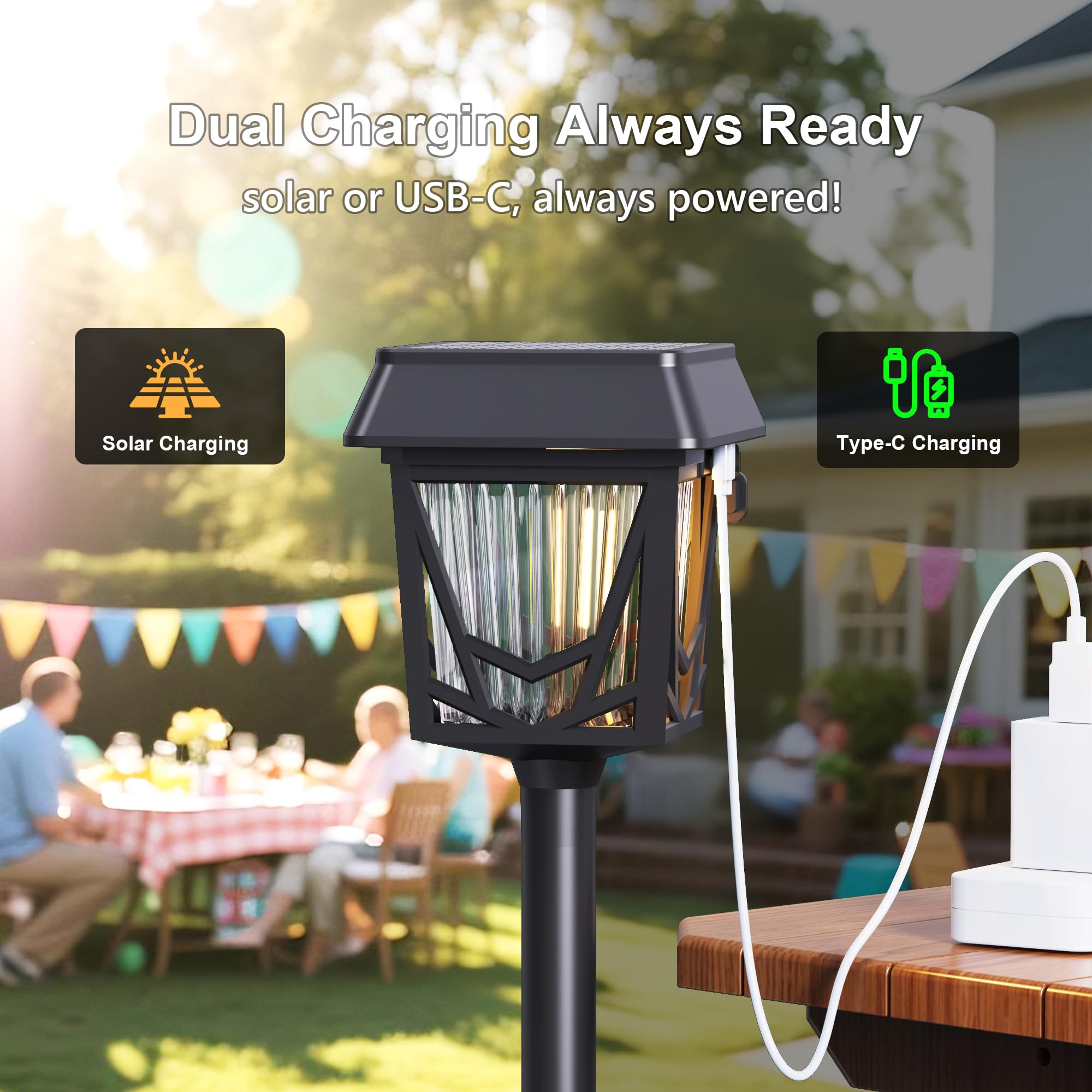 Raynic solar pathway light pack side view highlighting slim form factor