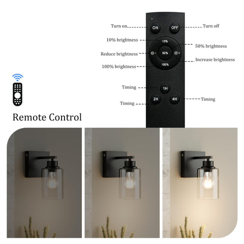 Rayogale wall sconce with remote control for easy dimming