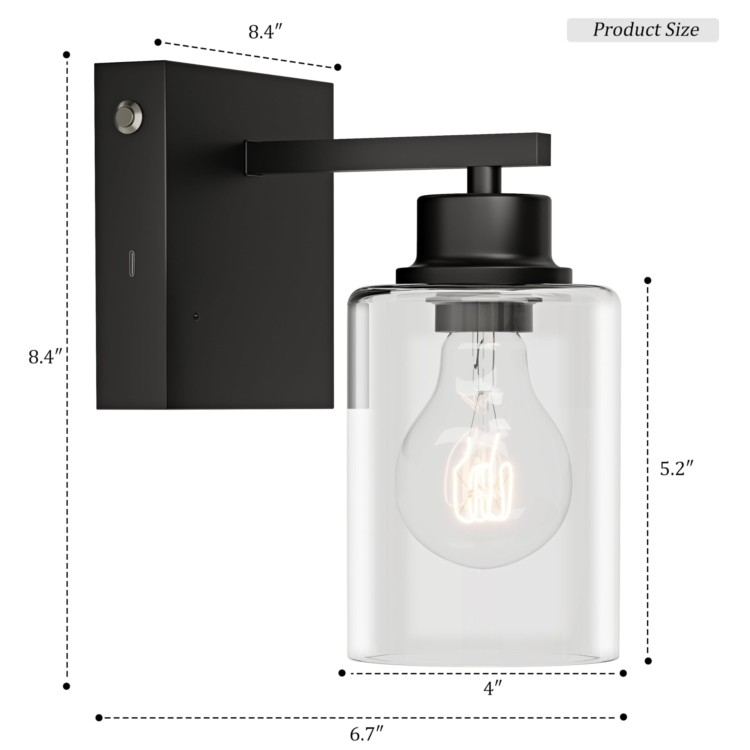 Rayogale battery-operated wall sconce side view showing slim profile