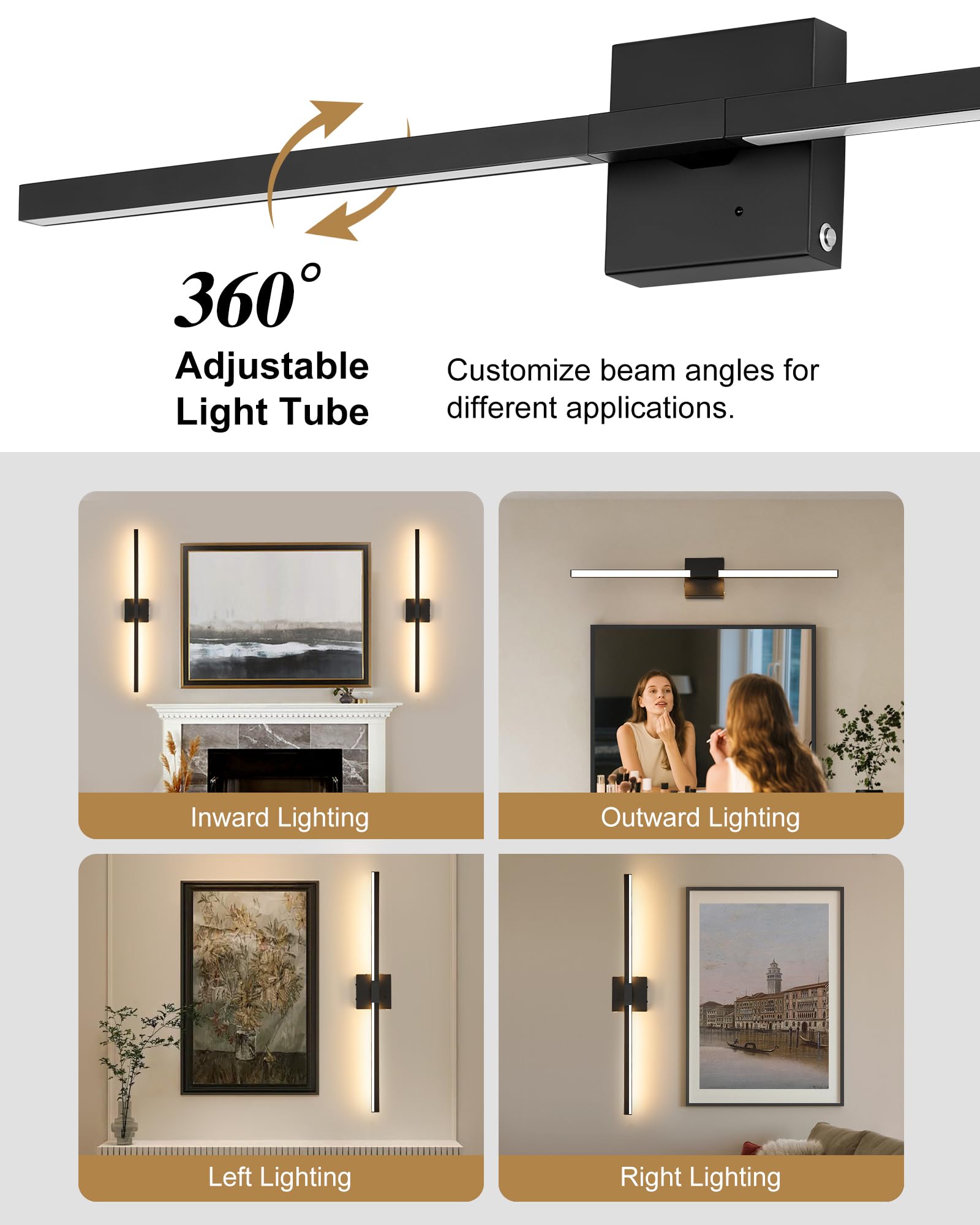 Rayogale wall sconce with remote and touch control for easy adjustments