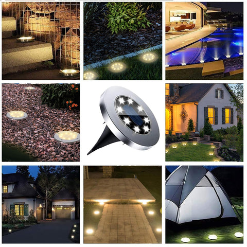 Rayolon 16-pack solar ground lights for yards and patios