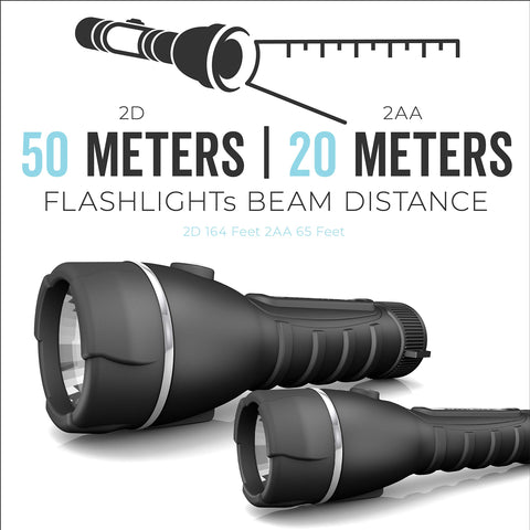 Rayovac 2D flashlight in the pack with five LEDs for wide-area light