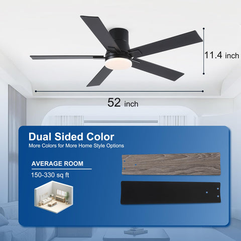 Rayqueen low-profile flush-mount design blends with ceilings.