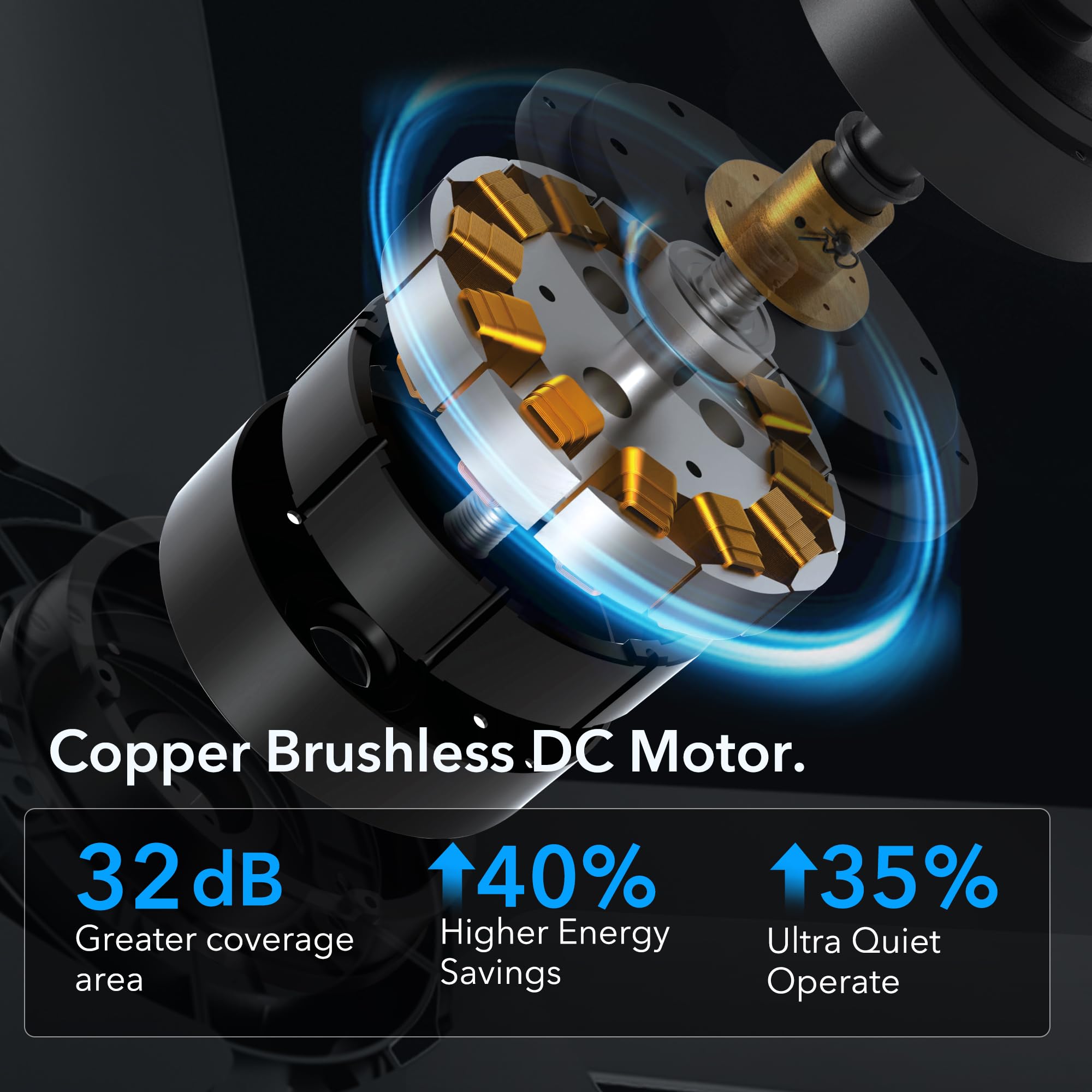 Rayqueen black flush-mount ceiling fan with wood grain blades for stylish airflow.
