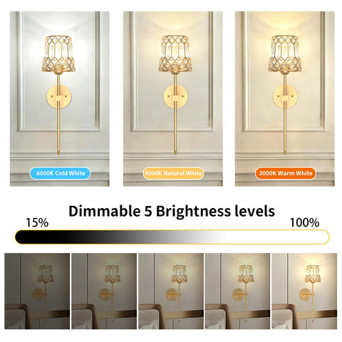 Rayspan crystal sconce with remote control for dimmable brightness