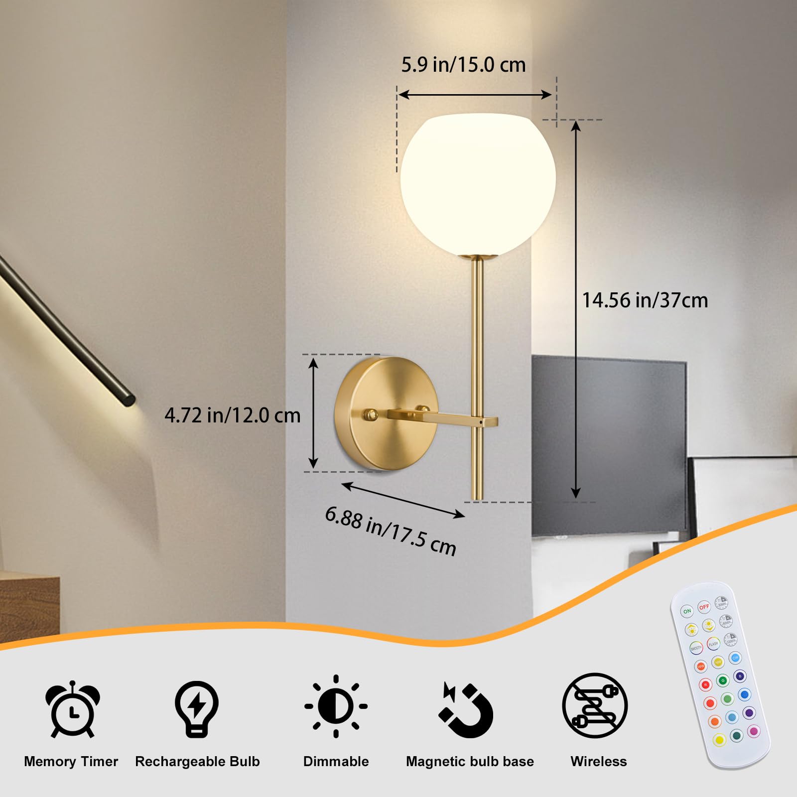 Rayspan gold wall sconce with triple-coat finish for long-lasting shine