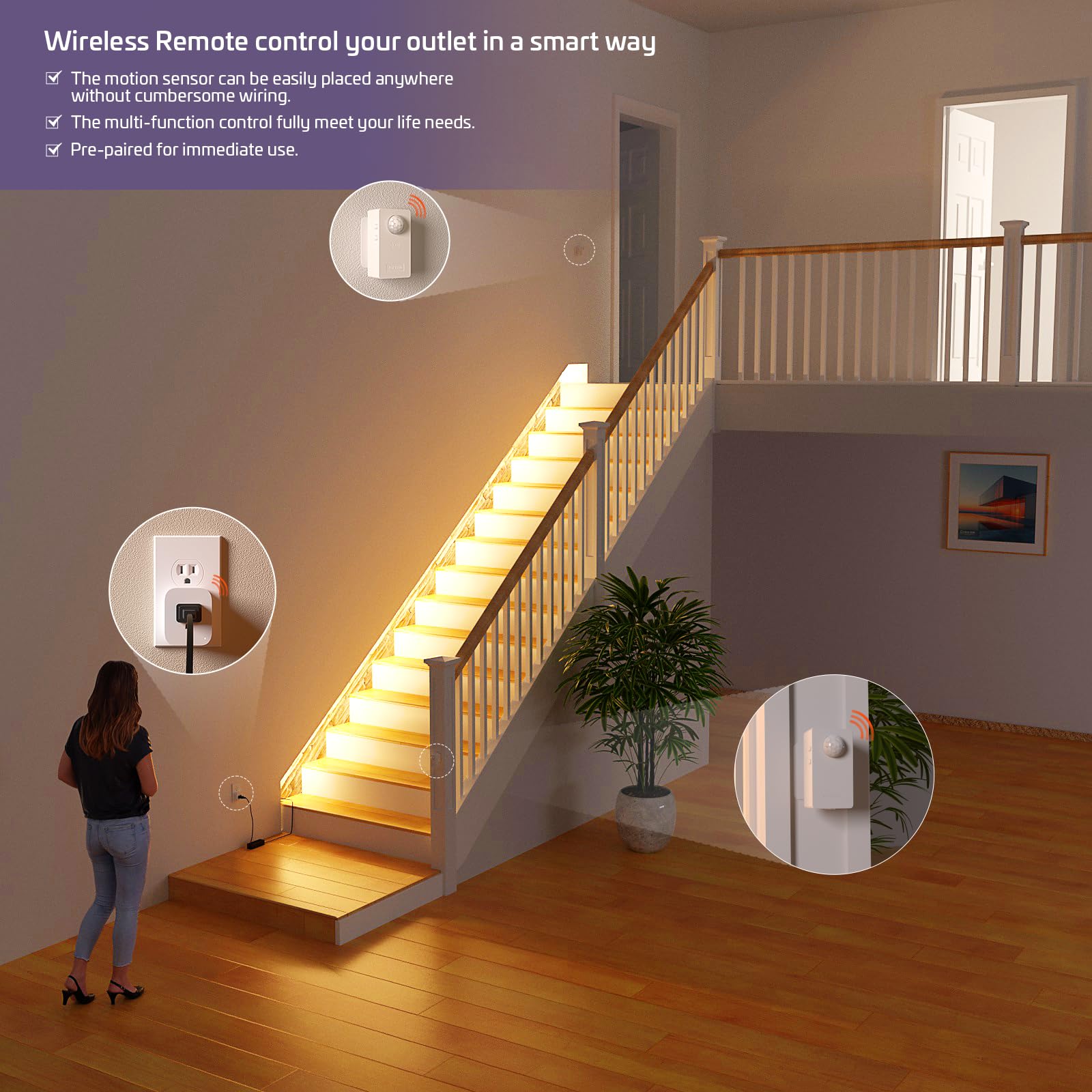 RAYZEEK Christmas lights control using motion sensing convenience.