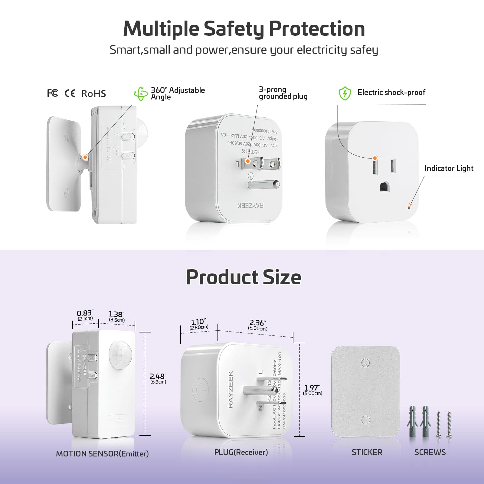 RAYZEEK wireless sensor range image demonstrates broad coverage for larger rooms