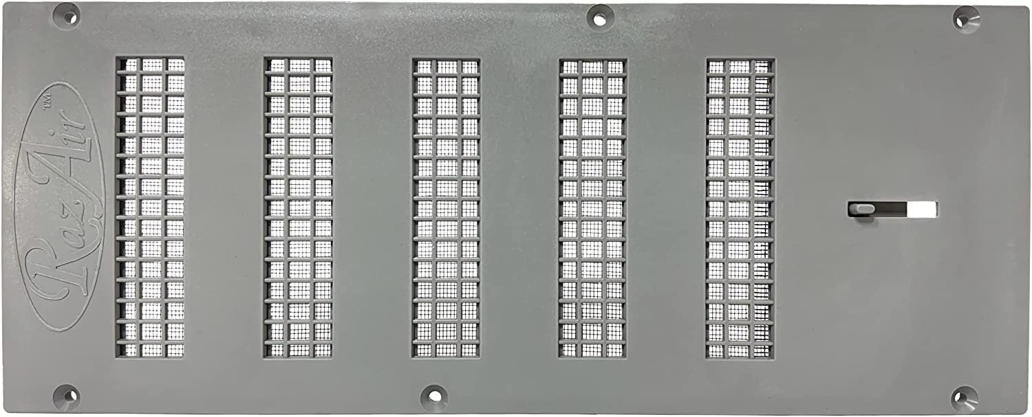 RazAir Foundation Vent with Damper open in action, adjustable airflow.