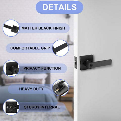RAZCC bathroom/bedroom/office door lever for privacy