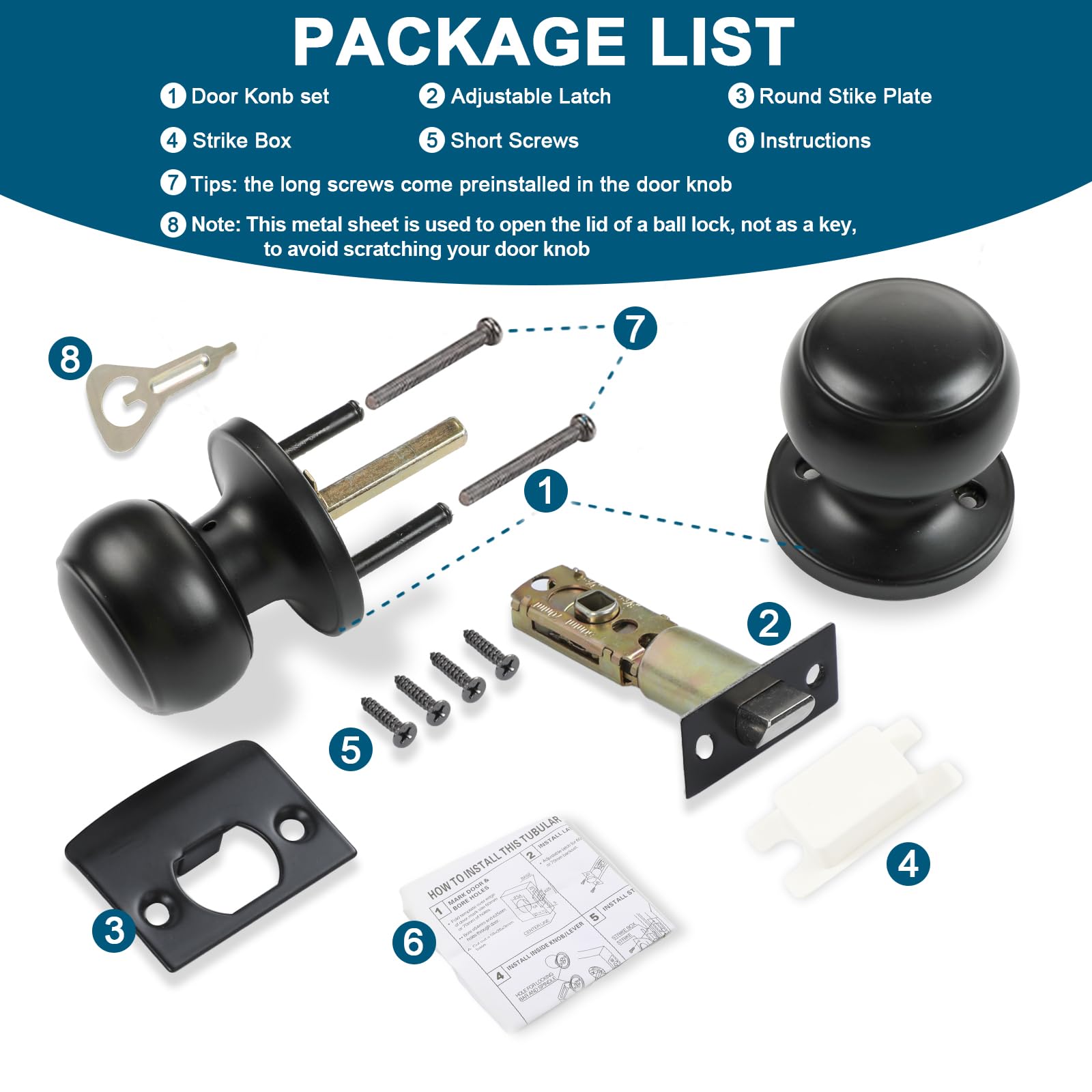 RAZCC hallway and closet knobs in matte black, enhancing modern interiors