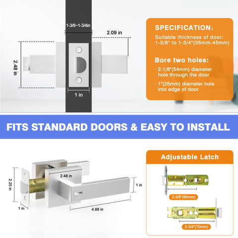 RAZCC heavy-duty zinc alloy door lever for durable privacy use