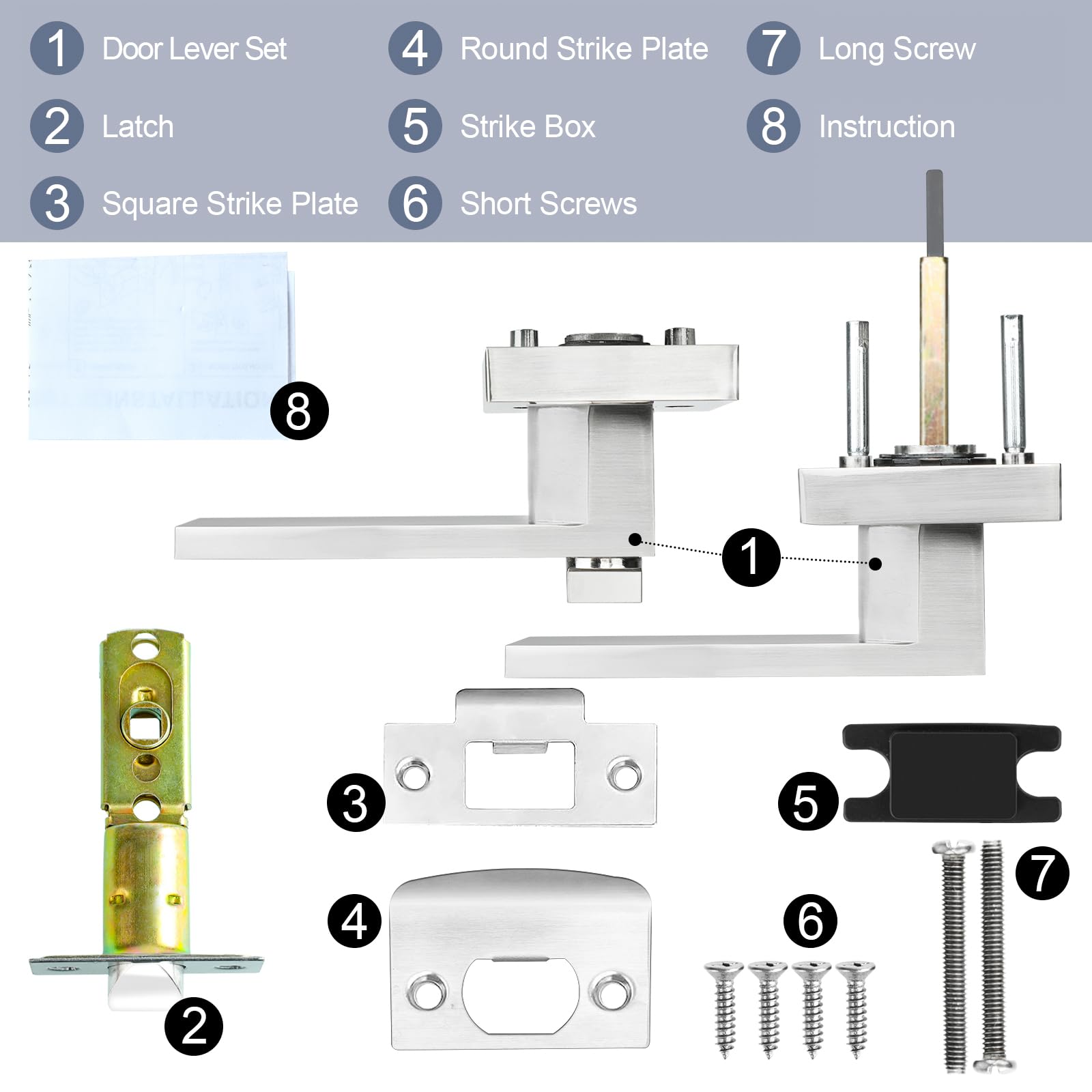 RAZCC interior door handle showing square strike plate for replacement