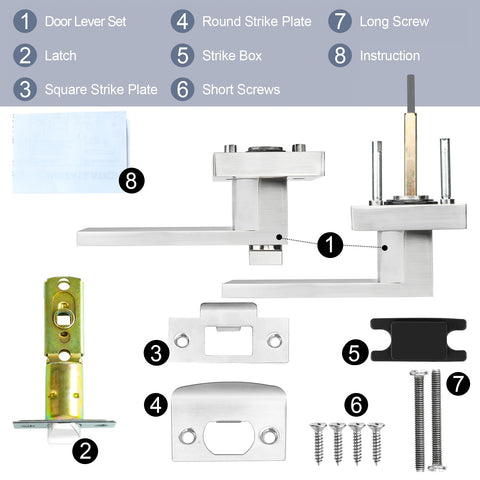 RAZCC interior door handle showing square strike plate for replacement