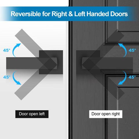 RAZCC interior door hardware, matte black, suitable for closets and hallways.
