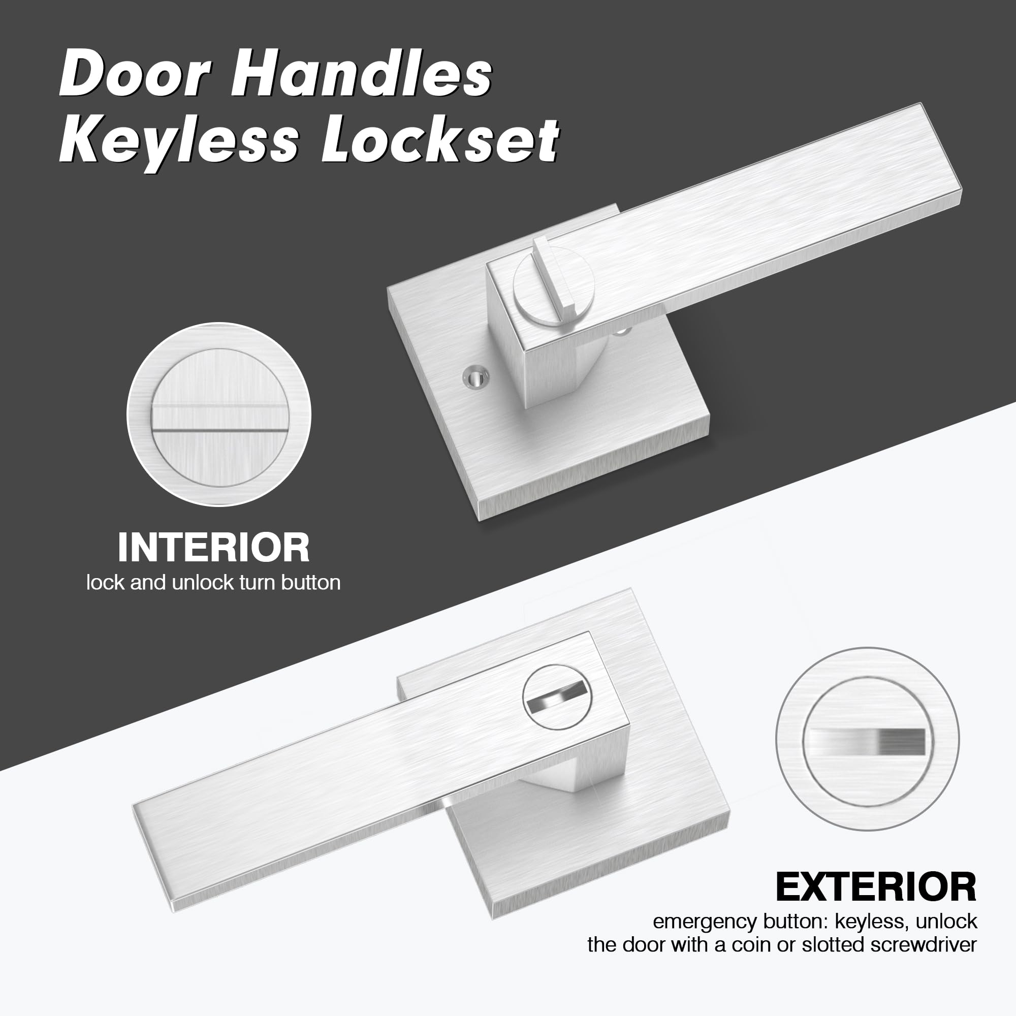 RAZCC left and right handed satin nickel door lever installation