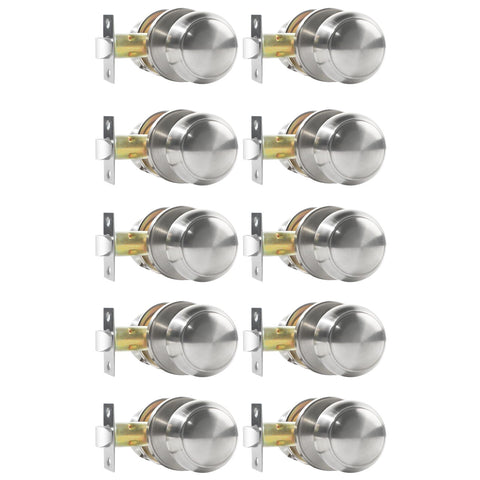 RAZCC passage knob satin nickel pack of 10 for hallway or closet doors