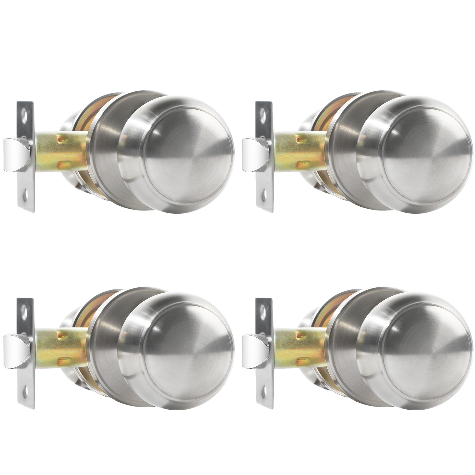 RAZCC passage knobs with flat ball satin nickel for smooth hallway use