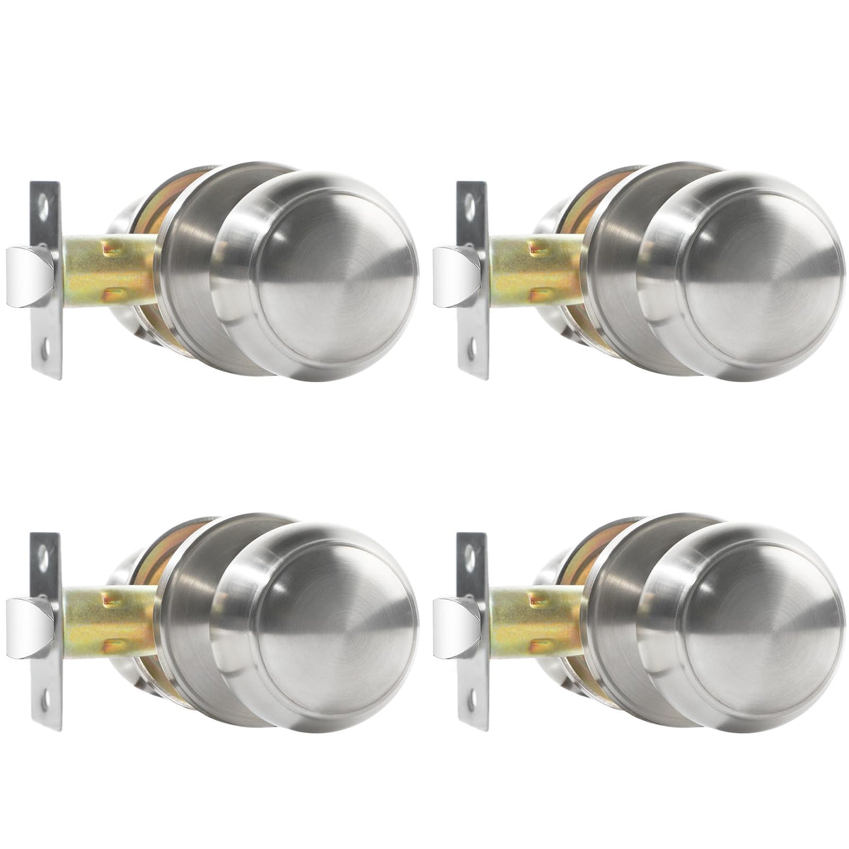 RAZCC passage knobs with flat ball satin nickel for smooth hallway use