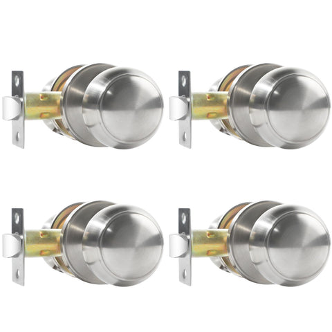 RAZCC passage knobs with flat ball satin nickel for smooth hallway use