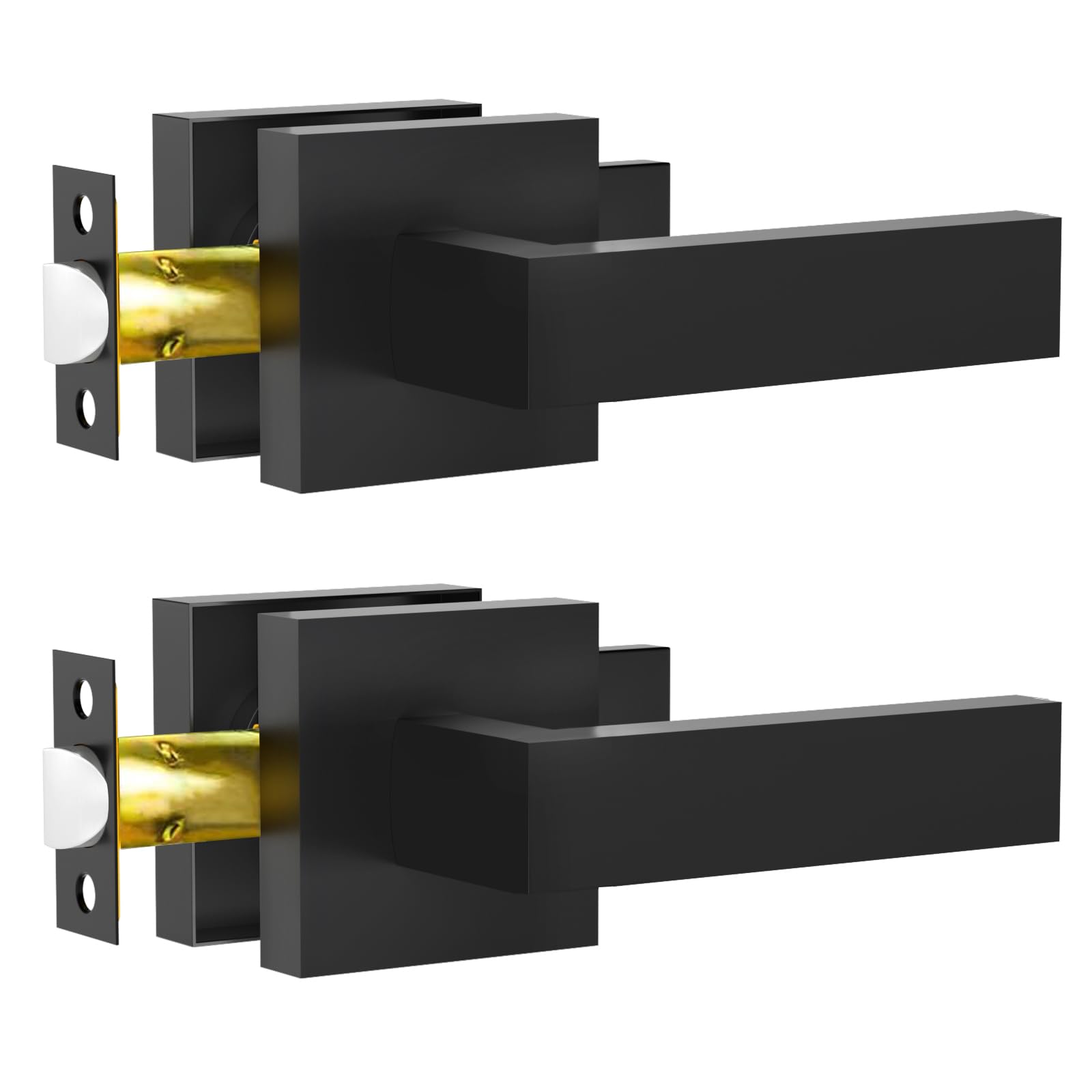 RAZCC passage lever in matte black, front view shows durable hardware.