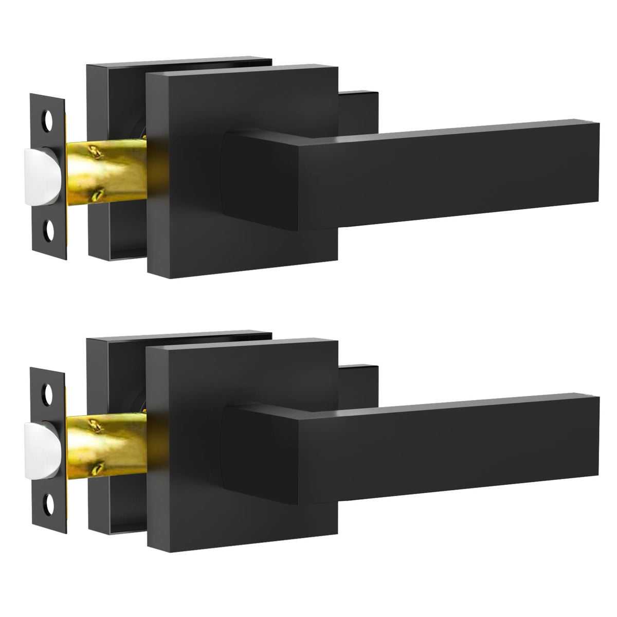 RAZCC passage lever in matte black, front view shows durable hardware.