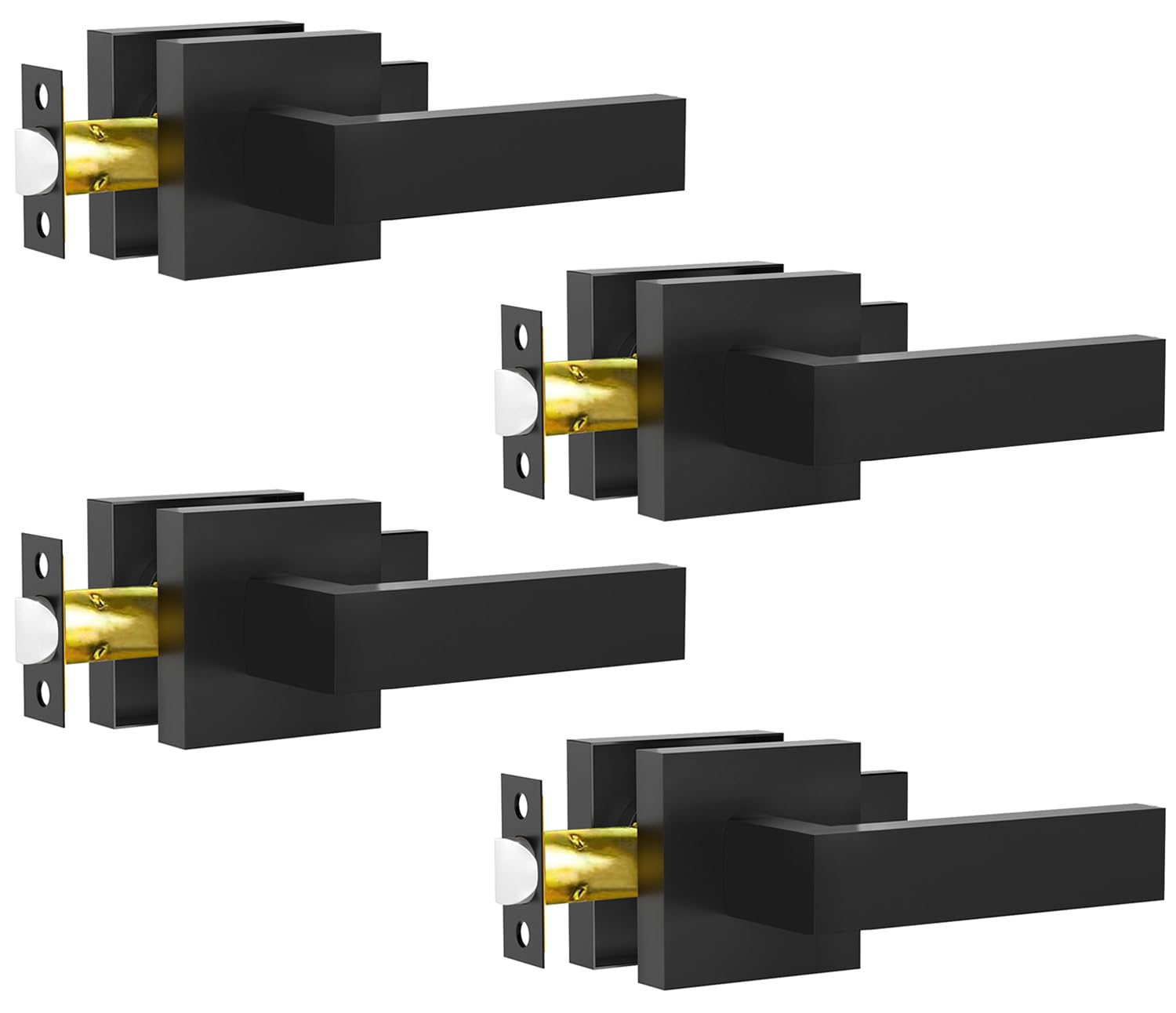 RAZCC Passage Lever front view in matte black for interior doors