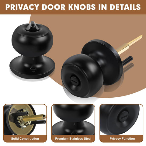 RAZCC privacy knob fits standard doors 1-3/8 to 1-3/4 inches