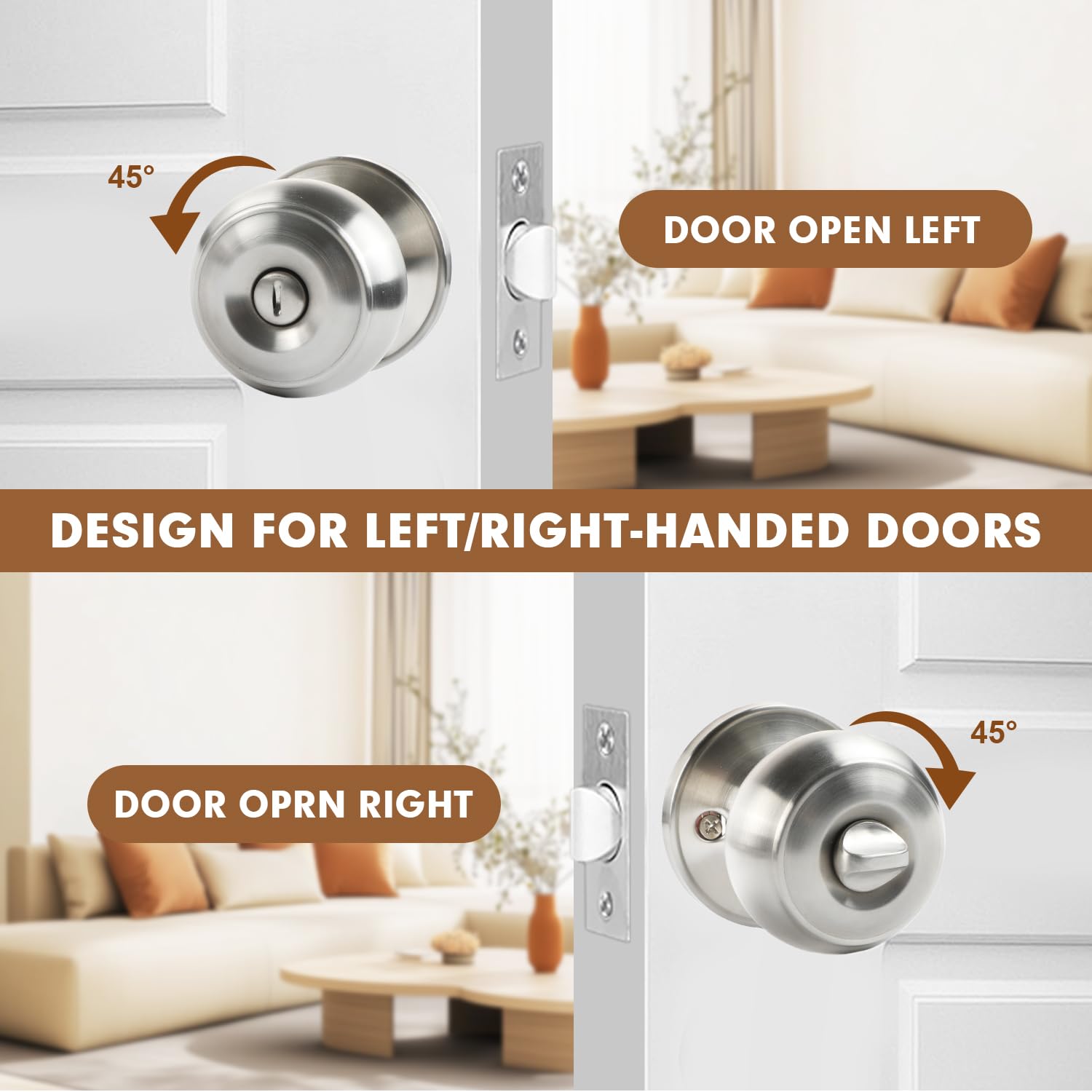 RAZCC reversible knob fits left and right handed doors
