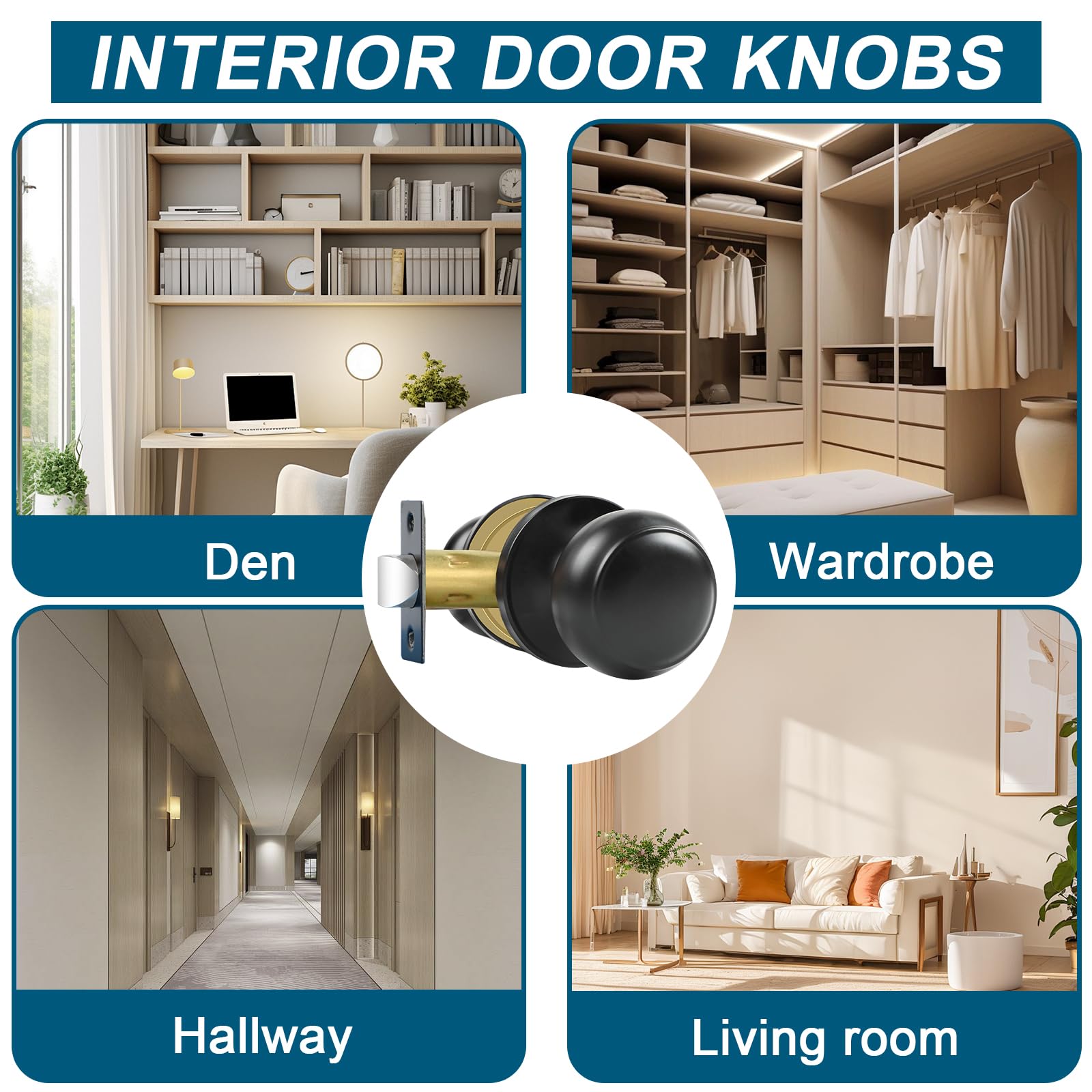 RAZCC reversible door knob for both left- and right-handed doors