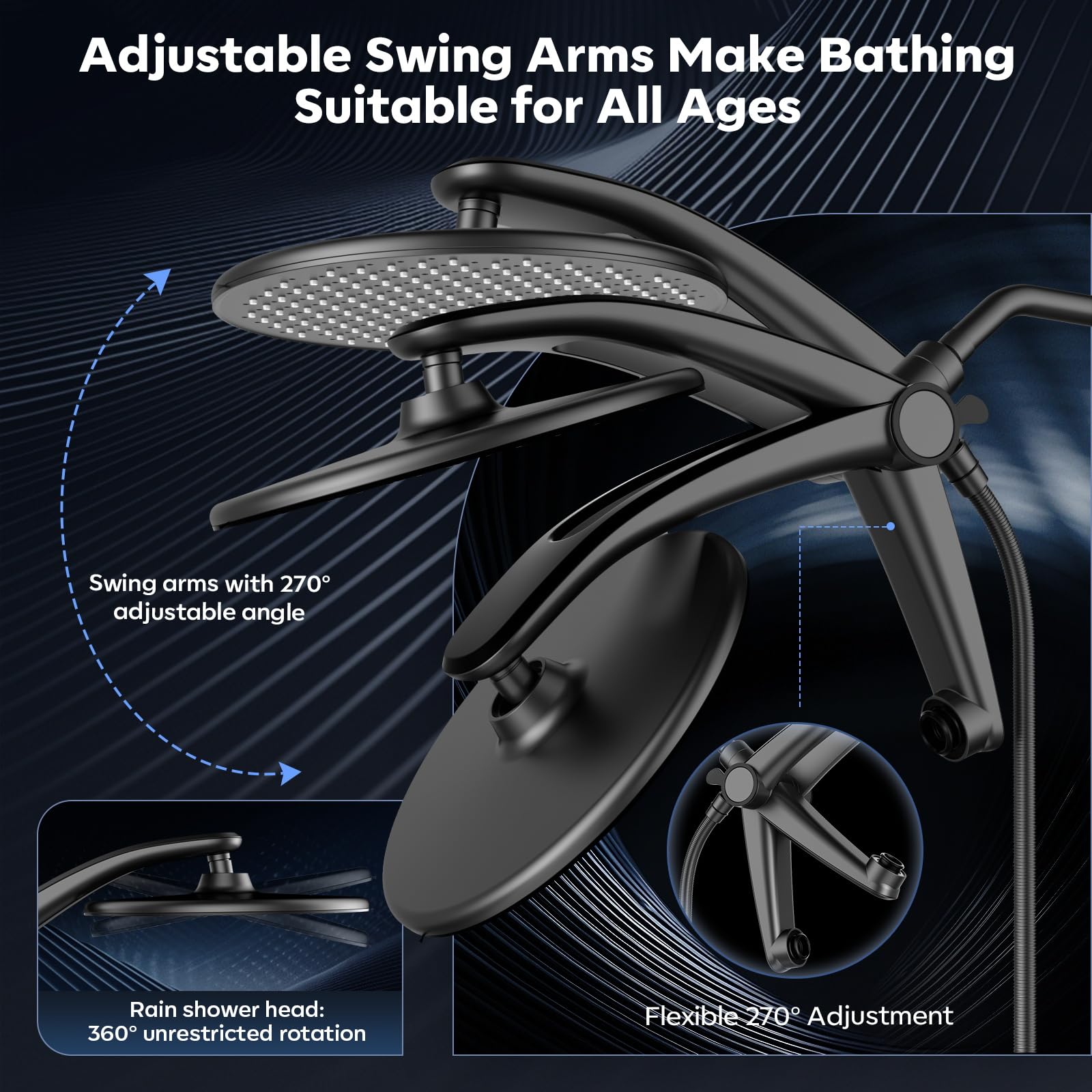 Razime adjustable one-piece stand enabling customized rainfall angle