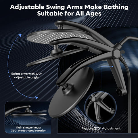 Razime adjustable one-piece stand enabling customized rainfall angle