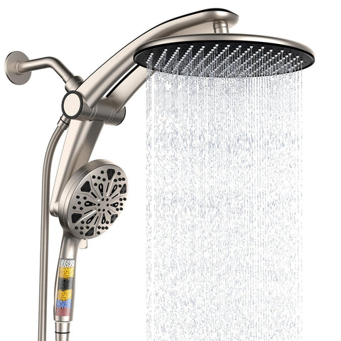 Razime magnetic-dock shower head securely holds the handheld sprayer for quick use.
