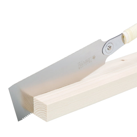 Razorsaw Gyokucho Ryoba blade length 9-1/2 inches for controlled cuts.