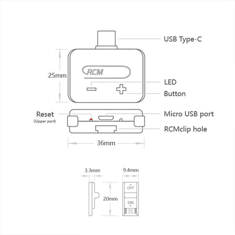 RCM Loader micro USB cable included for reliable connectivity during setup.