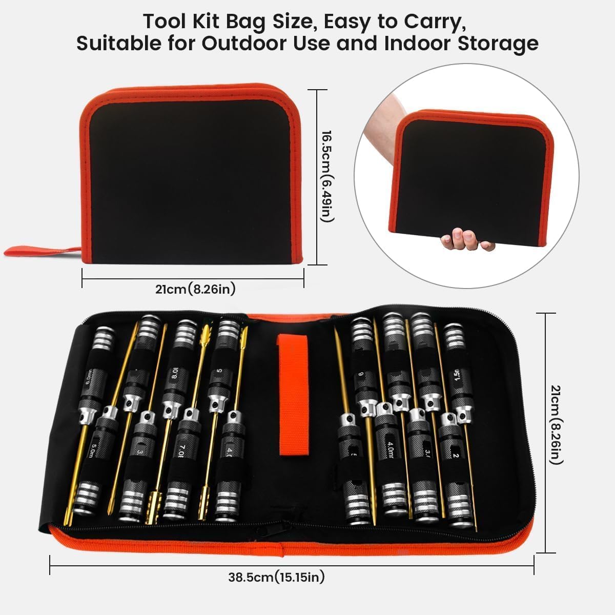 RCpow tool kit bag multi-pocket—easy carry and organization.