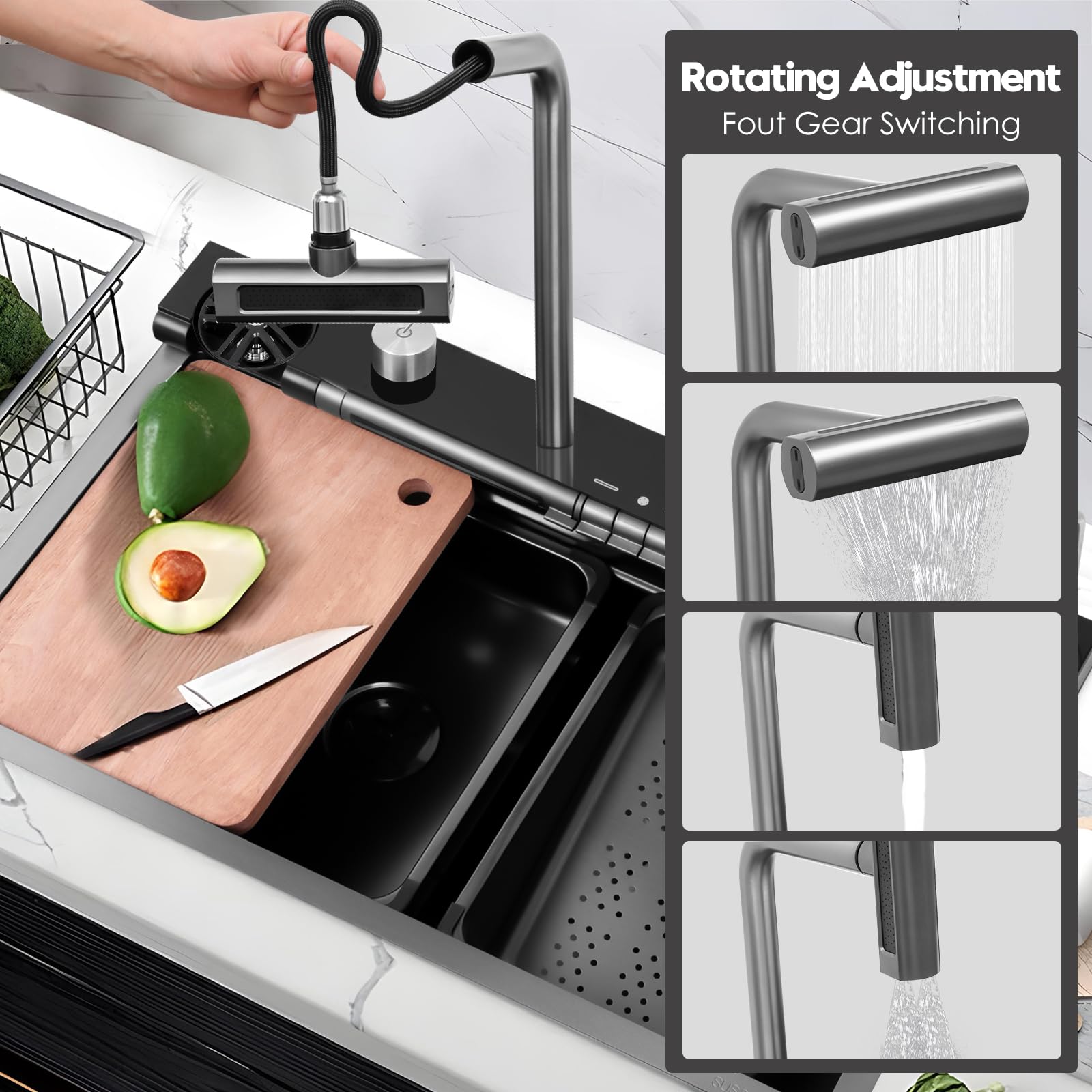 RCRLRE brushed nickel finish on faucet stays fingerprint-resistant and modern