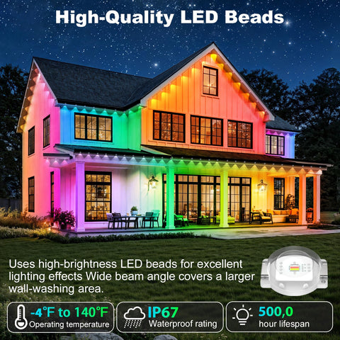 RCUICA RGB lighting with music sync energizes parties and seasonal decor.