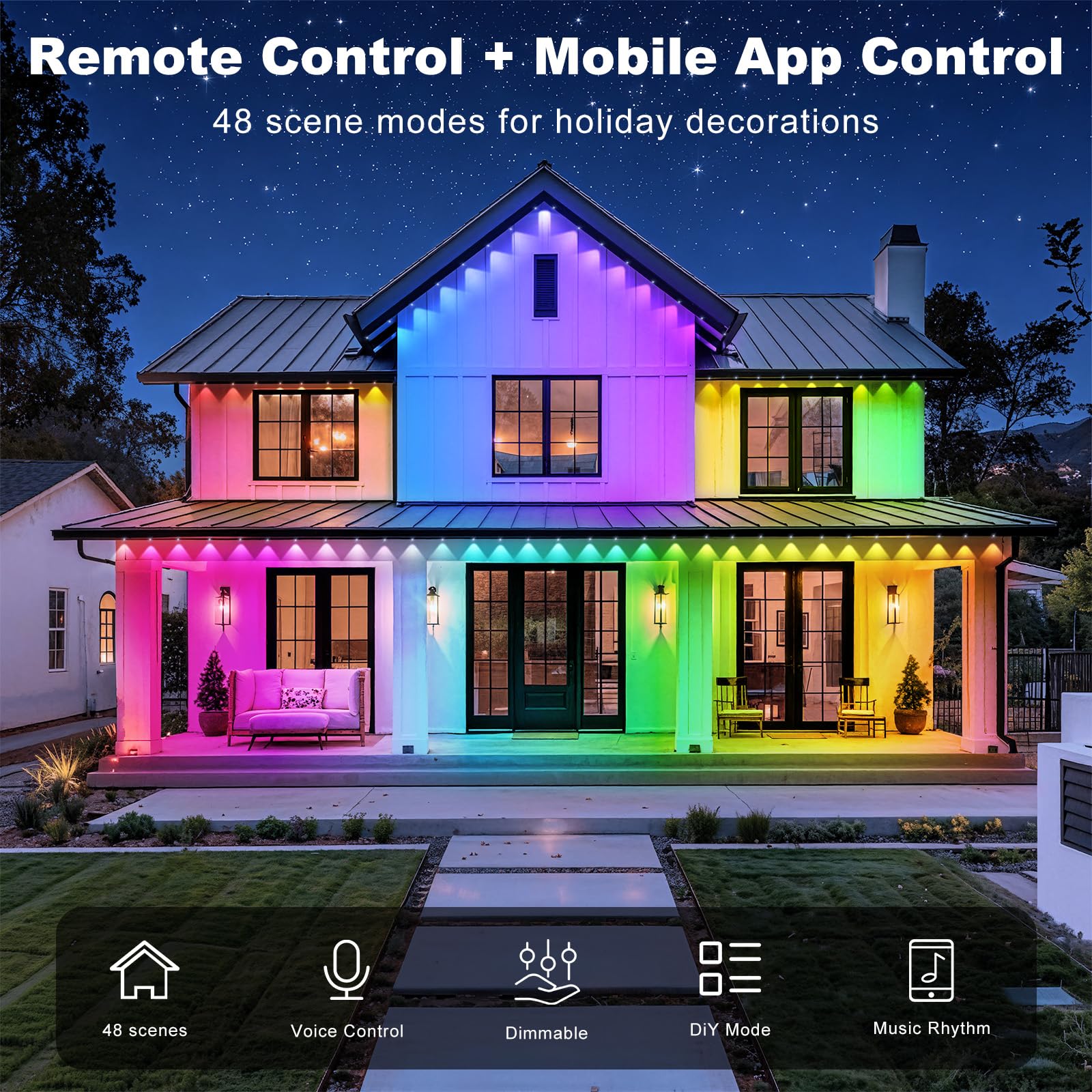 RCUICA smart app remote control enables convenient scene changes from anywhere.