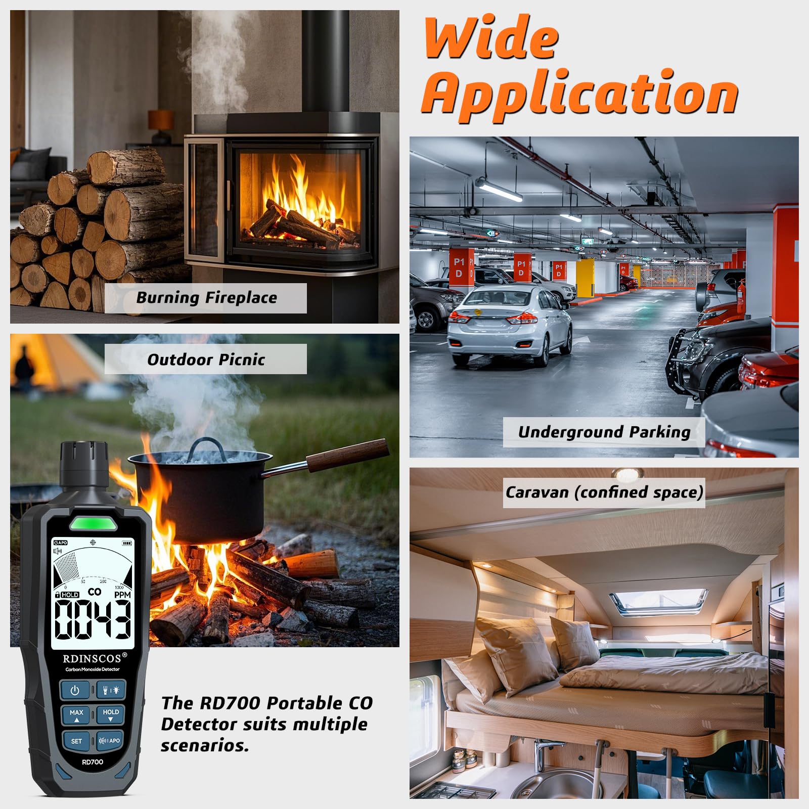 RDINSCOS portable detector provides precise measurements up to 1000 ppm.