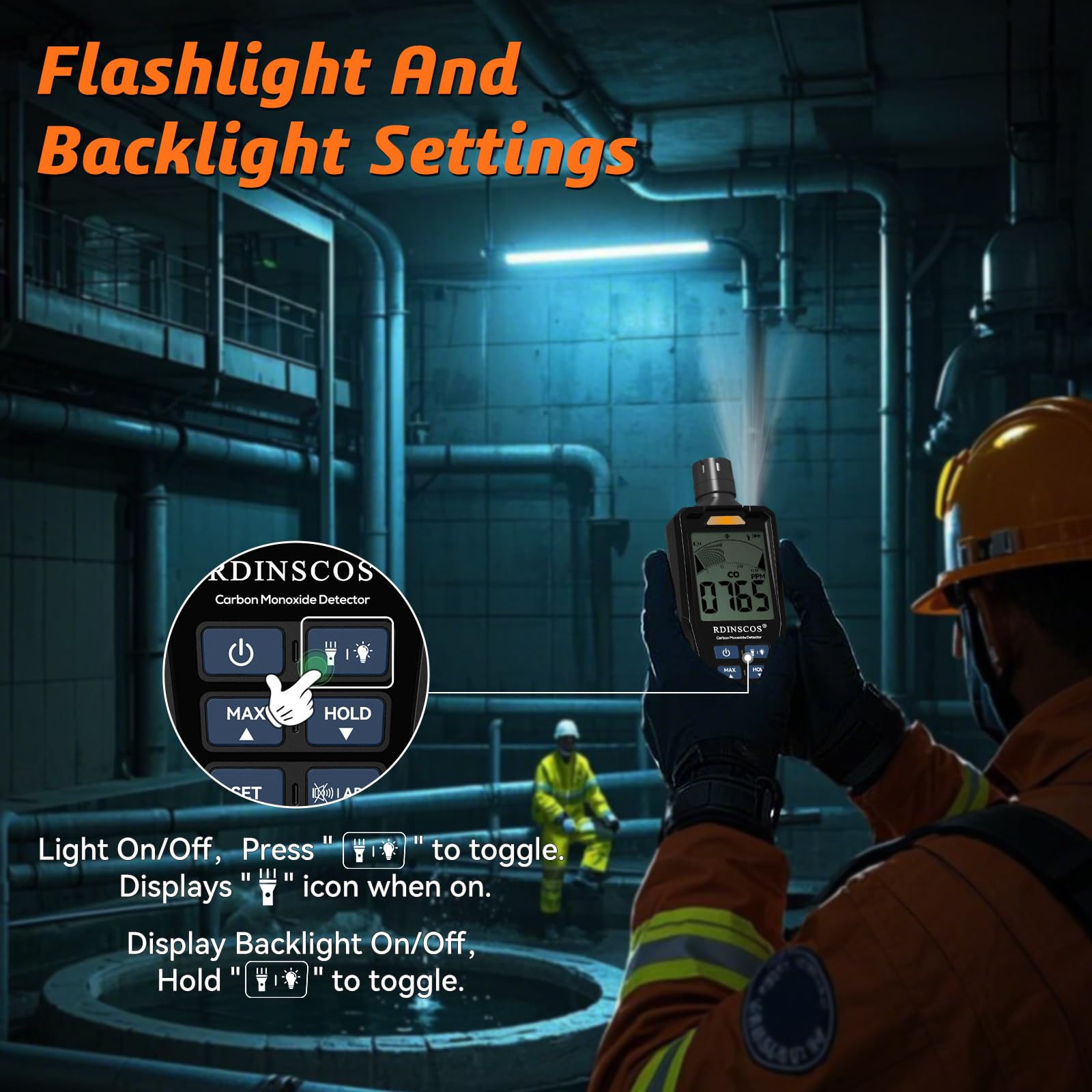 RDINSCOS compact CO detector suits tents and RVs during trips.