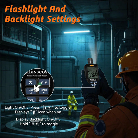 RDINSCOS compact CO detector suits tents and RVs during trips.