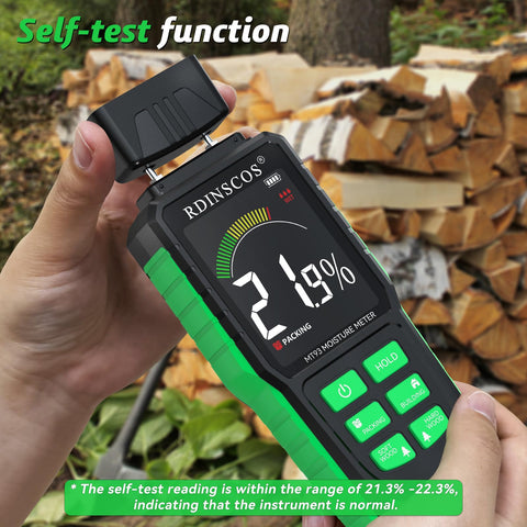 RDINSCOS four wood settings tailor readings for hardwood and softwood.